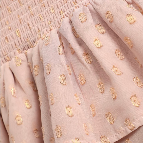 lulus Pink Mauve and Gold Smocked Dress - Picture 4 of 8